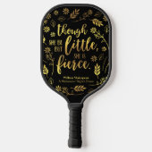 Gold Floral Little but Fierce William Shakespeare Pickleball Paddle (Achterkant)