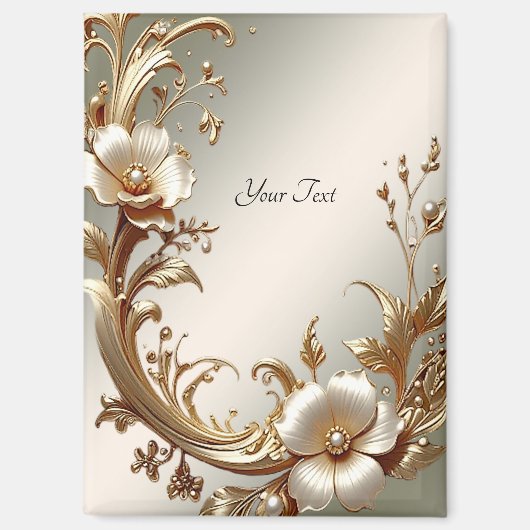 Gold Floral Magnet (Voorkant)