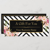 Gold Floral Makeup Hair Salon Cadeaubon (Voorkant / Achterkant)