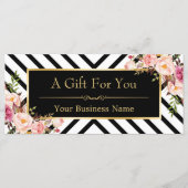 Gold Floral Makeup Hair Salon Cadeaubon (Voorkant)