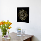 Gold Floral Mandala op zwart Folie Afdrukken (Laag (Keuken))