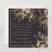 Gold Floral Metallic Arrangement Weddenschap Harte (Achterkant)