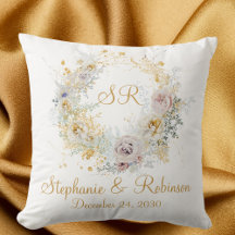 Gold Floral Monogram Logo Wedding Gift