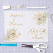 Gold Floral Monogram Logo Wedding Tissuepapier (Craft)