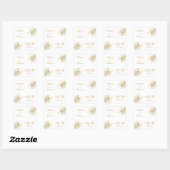 Gold Floral Monogram Logo Wedding Vierkante Sticker (Vel)
