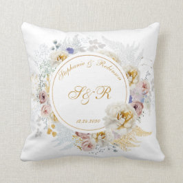 Gold Floral Monogram Wedding Kussen