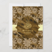 Gold Floral Moss Brown Islamic Muslim Weduwen Kaart (Voorkant)