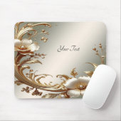 Gold Floral Mousepad Muismat (Met muis)