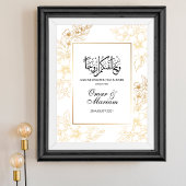 Gold Floral Nikkah Wedding Poster