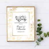 Gold Floral Nikkah Wedding Poster