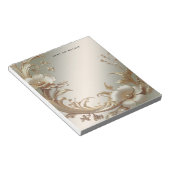 Gold Floral Notepad Notitieblok (Schuin)