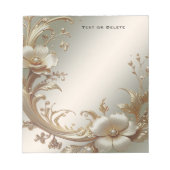Gold Floral Notepad Notitieblok (Voorkant)