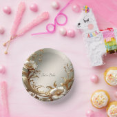 Gold Floral Papieren Kommen (Feest)