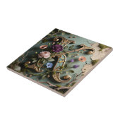 Gold Floral Patina Letter K Monogram Tegeltje (Zijkant)