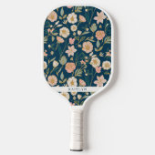 Gold Floral Pattern | Gepersonaliseerde naam Pickleball Paddle (Achterkant)