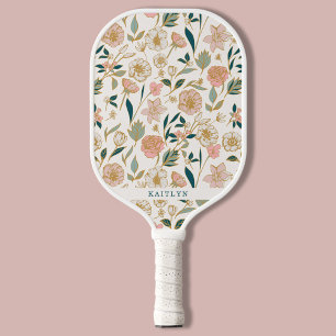 Gold Floral Pattern   Gepersonaliseerde naam Pickleball Paddle