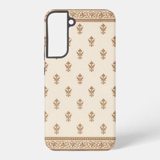 Gold Floral Pattern Samsung Galaxy Hoesje (Achterkant)