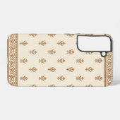 Gold Floral Pattern Samsung Galaxy Hoesje (Achterkant horizontaal)
