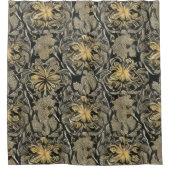 Gold Floral Pattern Shower Curtain Douchegordijn (Voorkant)