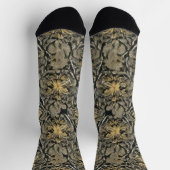 Gold Floral Pattern Socks Sokken (Top)