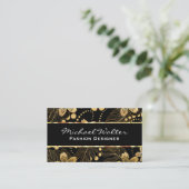 Gold Floral Pattern Visitekaartje (Staand voorkant)