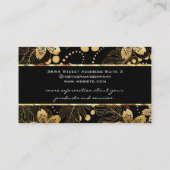 Gold Floral Pattern Visitekaartje (Achterkant)