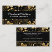 Gold Floral Pattern Visitekaartje (Voorkant / Achterkant)