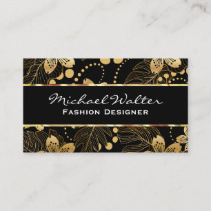 Gold Floral Pattern Visitekaartje