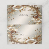 Gold Floral Place Card Plaatskaartje (Buitenkant ongevouwen)