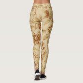 Gold Floral Popular Leggings (Achterkant)