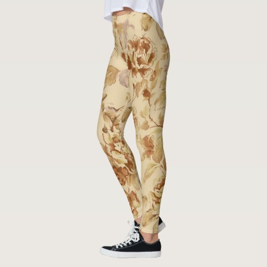 Gold Floral Popular Leggings (Links)