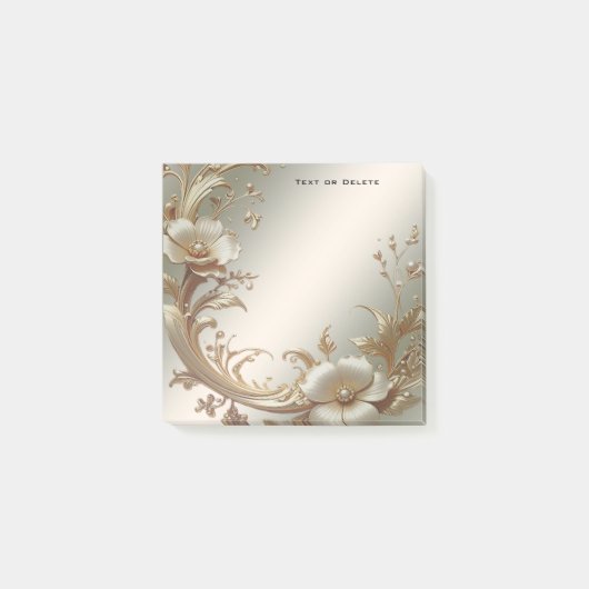 Gold Floral Post it Notes (Voorkant)