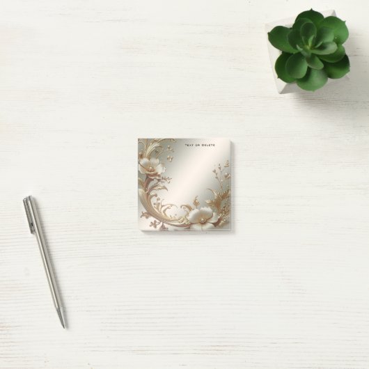 Gold Floral Post it Notes (Kantoor)