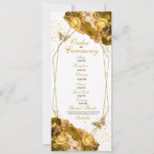 Gold Floral Quinceanera Kaart (Achterkant)