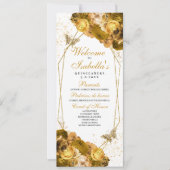 Gold Floral Quinceanera Kaart (Voorkant)