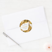 Gold Floral Quinceanera Round Stickers (Envelop)