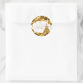Gold Floral Quinceanera Round Stickers (Tas)