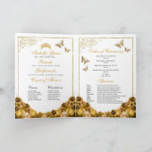 Gold Floral Quinceanera Tiara Butterflies Programma (Binnen)