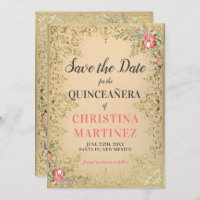  Gold Floral Quinceañera Welkom Yard