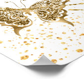 Gold Floral Quinceanera Welkomstteken Poster (Hoek)