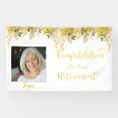 Gold Floral Retirement Banner (Horizontaal)