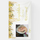 Gold Floral Retirement Banner (Verticaal)