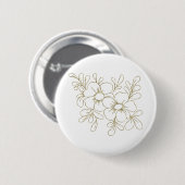 Gold Floral Ronde Button 5,7 Cm (Voorkant /achterkant)