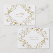 Gold Floral Rose Bouquet Visitekaartje (Voorkant / Achterkant)