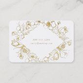 Gold Floral Rose Bouquet Visitekaartje (Achterkant)
