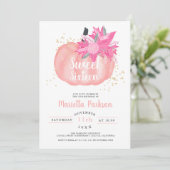 Gold floral roze roze roomkin script herfst Sweet  Kaart (Staand voorkant)