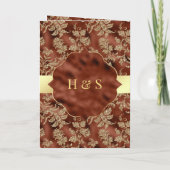 Gold Floral Rust Oranje islamitisch huwelijk (Achterkant)