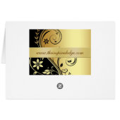 Gold Floral Scroll Table Number Folded Card (Achterkant Horizontaal)