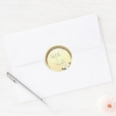 *~* Gold Floral Silver Wax Seal Stamp Wedding Ronde Sticker (Envelop)