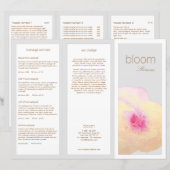 Gold Floral Skin Care Spa TriFold Brochure (Voorkant / Achterkant)